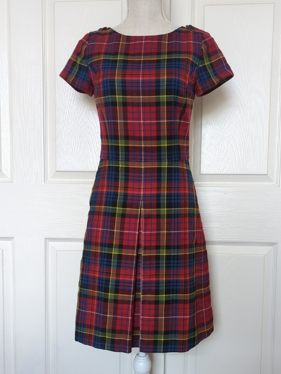 Brooks Brothers Dresses & Skirts - Vintage Brooks Brother Red Plaid Short Sleeve Fit-and-Flare Wool Dress